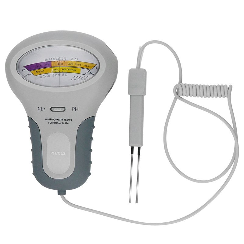 2 in 1 Chlorine Tester PH Tester Dual Scale Handheld CL2 Level Meter Water Quality Analyzer PH Chlorine Tester for Pool Aquarium
