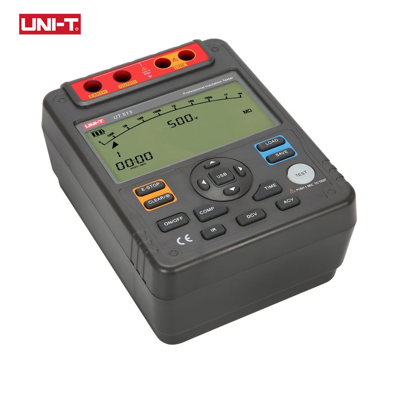 UNI-T UT513 Insulation Resistance Tester Electrical Meter Voltmeter 5000V Automatic Range Digital Megohmmeter Data Hold