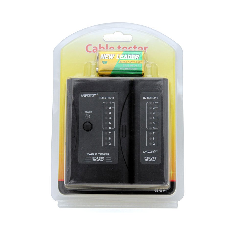 NOYAFA NF-468V Basic User-friendly Network Cable Tester Portable RJ45 RJ11 CAT5 Cat 5e Cat 6 UTP LAN Networking Tool