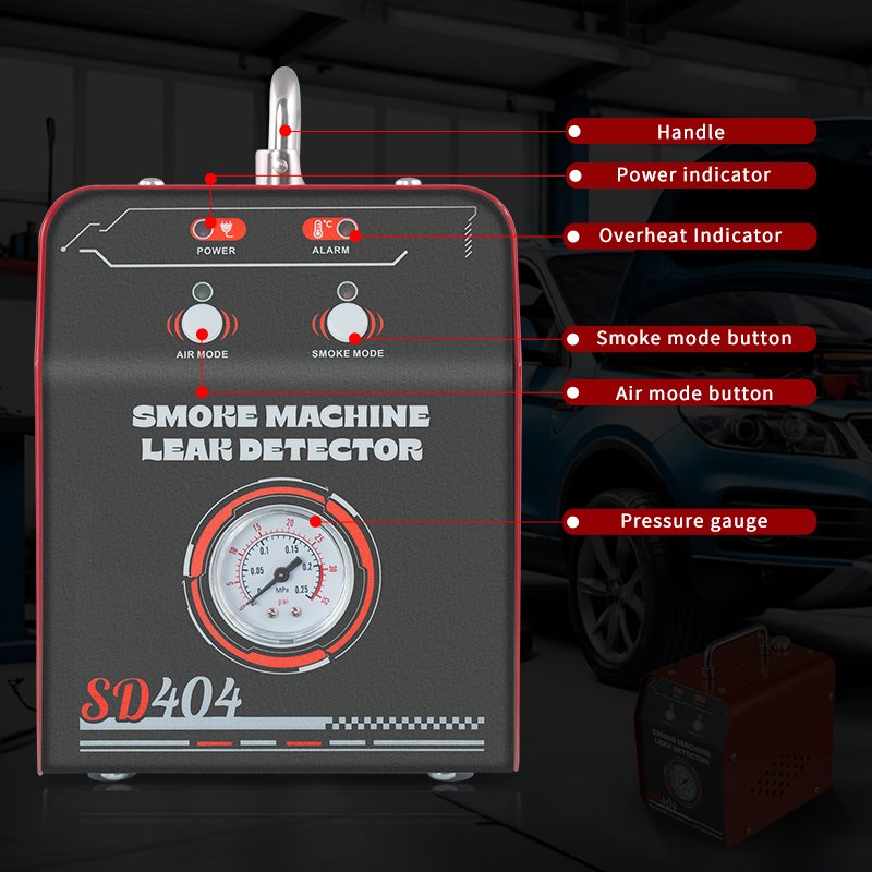 SD404 Car Smoke Leakage Detector Automotive EVAP Leak Tester Locator Auto Diagnostic Generator Intake Bladder