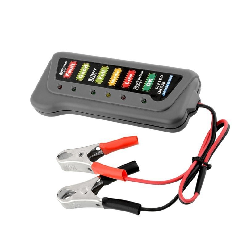 12V Auto Digital Battery Tester Alternator 6 LED Light for Auto Diagnostic Tool