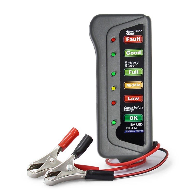 12V Auto Digital Battery Tester Alternator 6 LED Light for Auto Diagnostic Tool