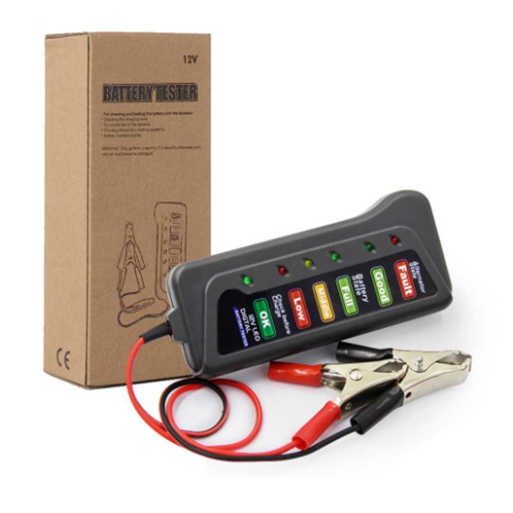 12V Auto Digital Battery Tester Alternator 6 LED Light for Auto Diagnostic Tool
