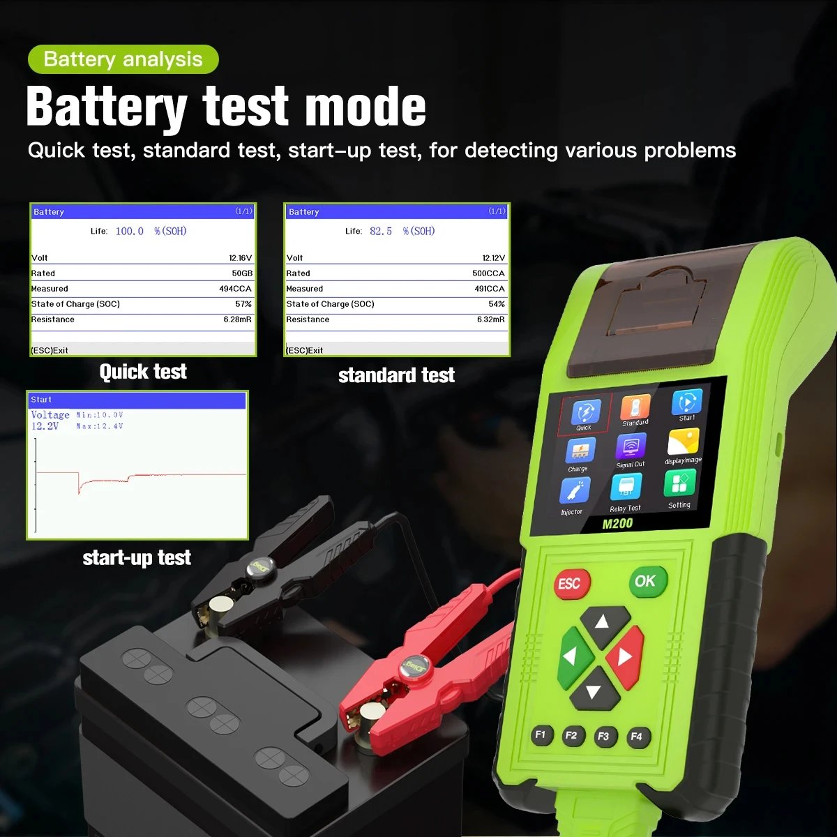 JDiag M200 OBD Version Motorcycle Diagnostic Tools ABS Clear Code Reader Battery Tester For BMW Yamaha Kawasaki Honda Suzuki