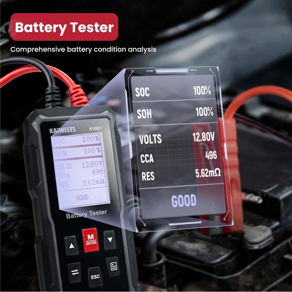 Battery tester Full System 12V 24V Car Battery Tester LCD Battery Car Charger Diagnostic Tool