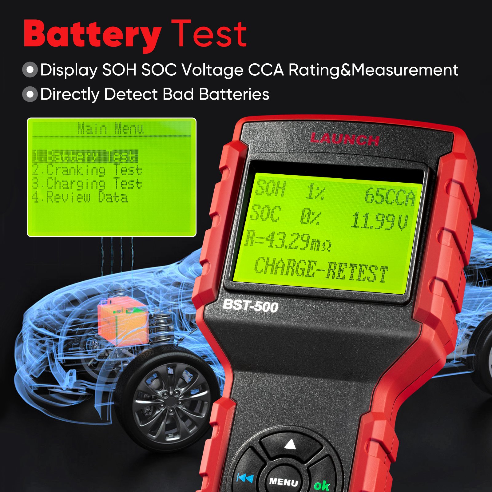 Original BST 500 Battery Charge Discharge Tester For VRLA GEL AGM EFB Multi Language Car Battery Tester