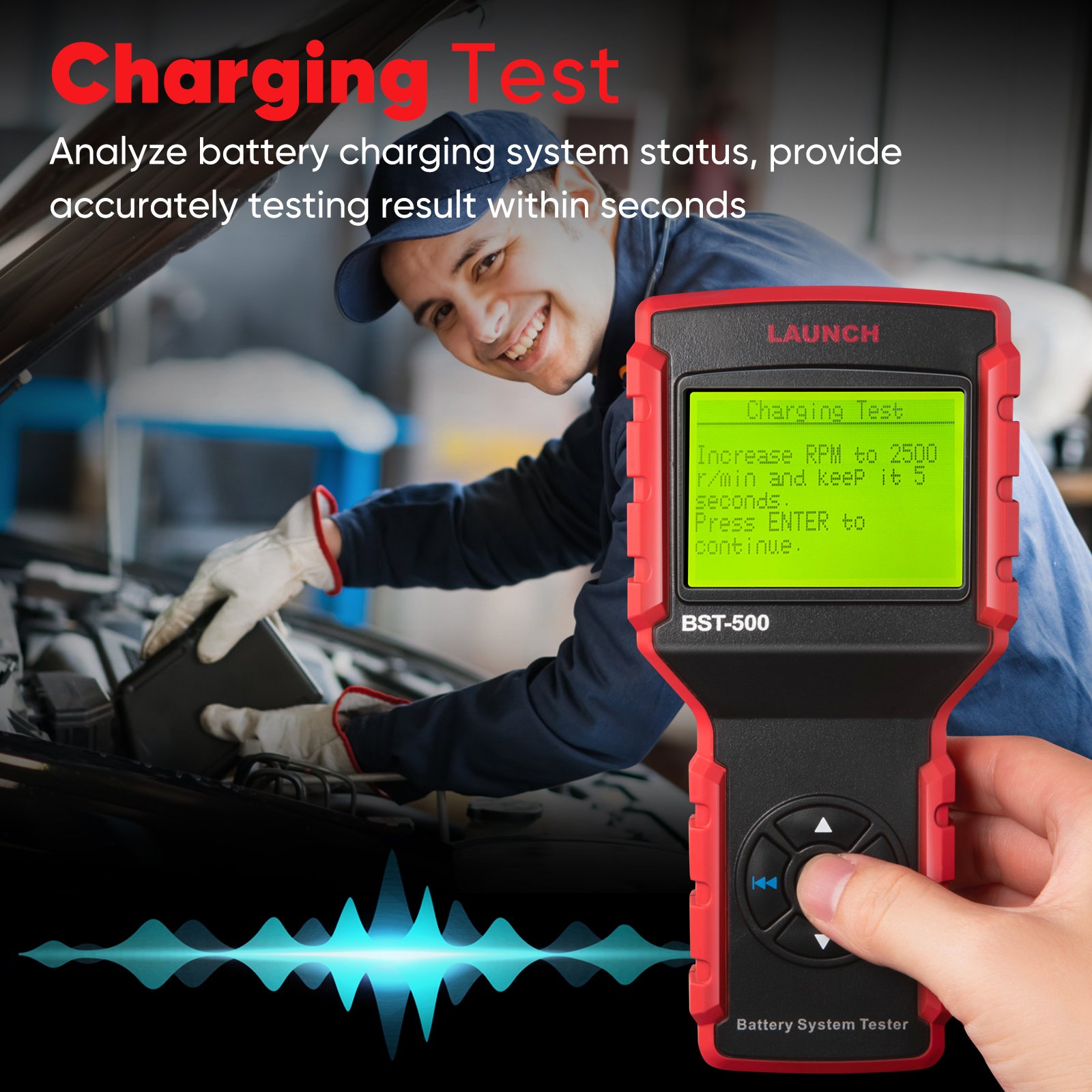 Original BST 500 Battery Charge Discharge Tester For VRLA GEL AGM EFB Multi Language Car Battery Tester