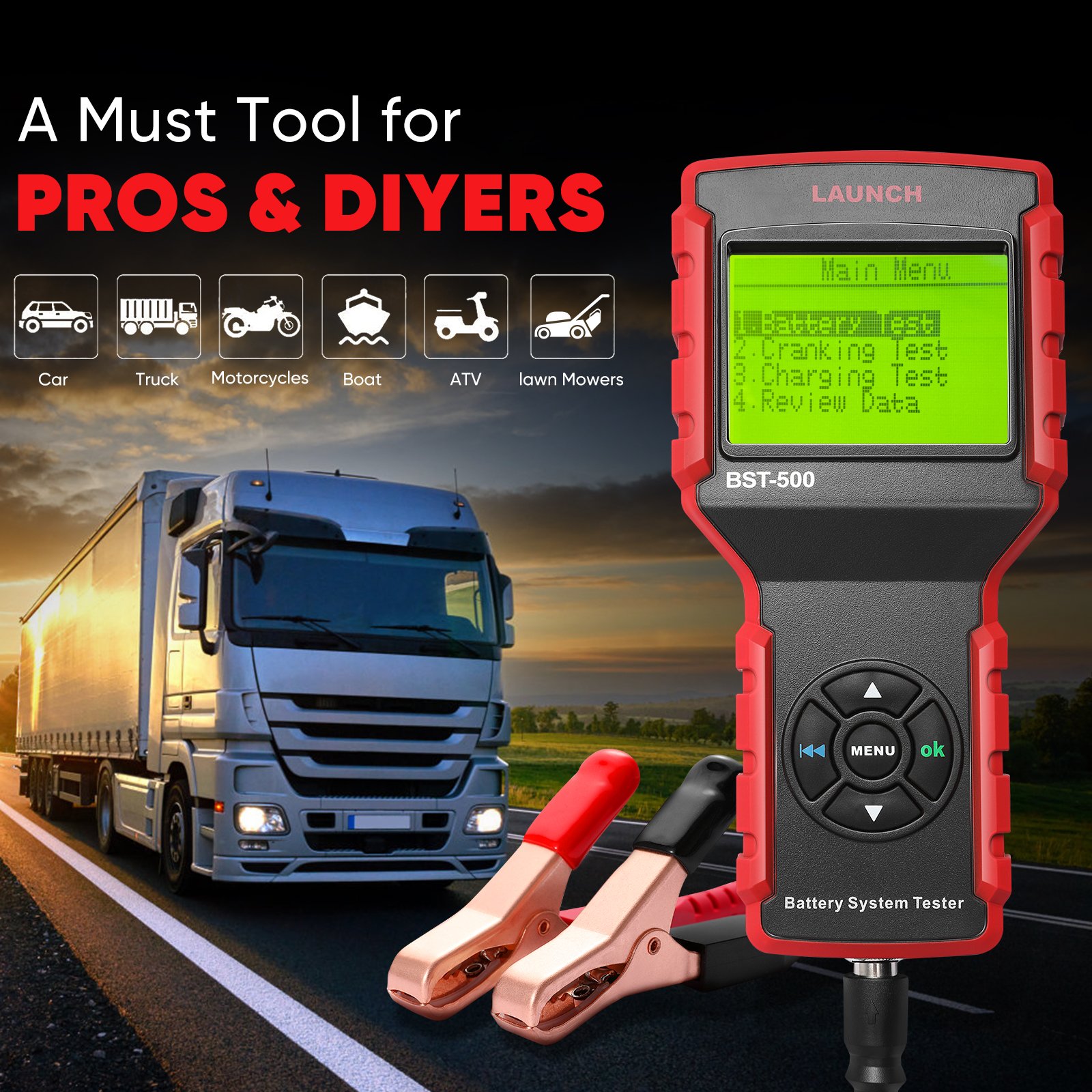 Original BST 500 Battery Charge Discharge Tester For VRLA GEL AGM EFB Multi Language Car Battery Tester