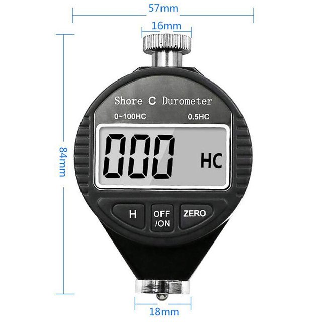 Digital Shore C Type Hardness Durometer Tester Tire Rubber LCD Display Meter 0-100HC