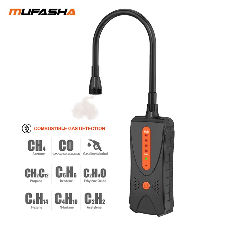 MUFASHA 80A portable combustible gas leak detector handheld flammable natural gas methane PPM analyzer meter sound light alarm