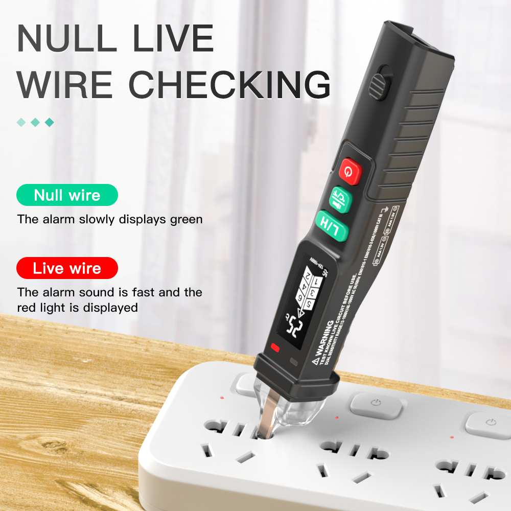 LCD Visual Smart AC Non-Contact Contactless Voltage Detector Tester Pen Alarm Voltage Indicator Meter Electric Tester 12-1000V