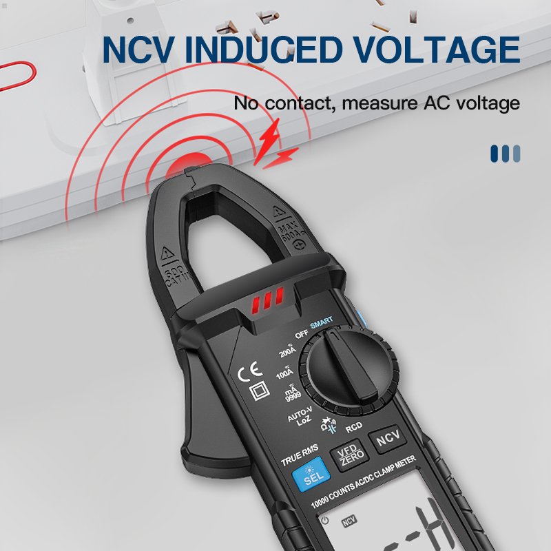 Digital Clamp Meter T-RMS 10000 DC/AC 200A 6mA Ammeter Multimeter Car Current Voltmeter Capacitance Temp Tester CE Clamp Meter