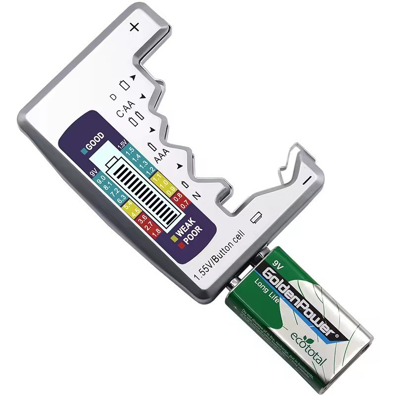 Digital Battery Tester LCD Display AA/AAA/9V/1.5V Coin Cell Battery Capacity Tester Check Load Analyzer Diagnostic Tool