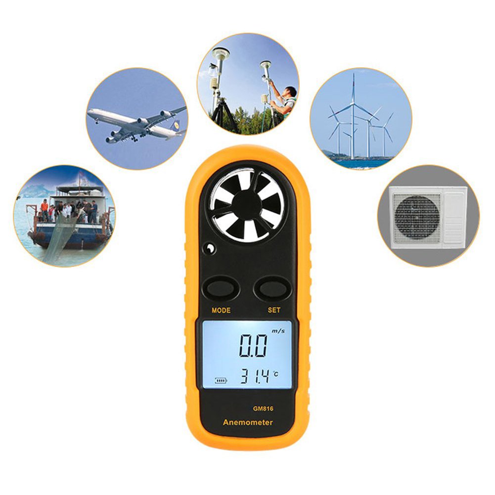 Hand-held Mini Digital LCD Wind Speed Meter Digital Anemometer for Measuring Wind Chill,Wind Speed and Temperature
