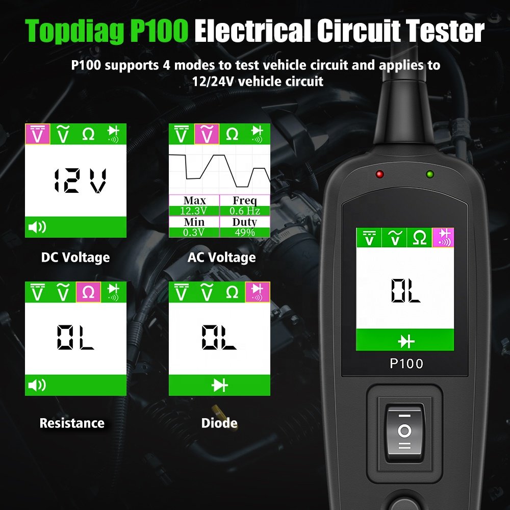 JDiag P100 Automotive Electrical System Circuit Tester For Cars and Truck