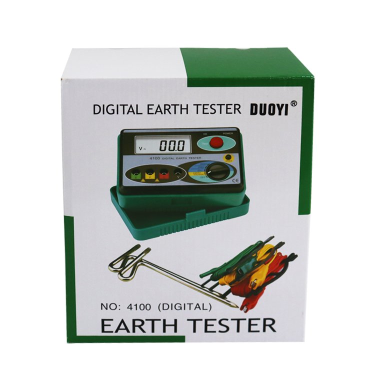 2024 new DUOYI DY4100 Insulation Digital Meter Earth Ground Resistance Ohm Tester 0-2000 Ohm