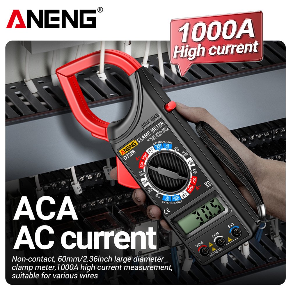 ANENG DT266-8 Smart Clamp Meter 2000 Resistance Test 1999 Counts Digital Professional High Precision Current Detection Tools