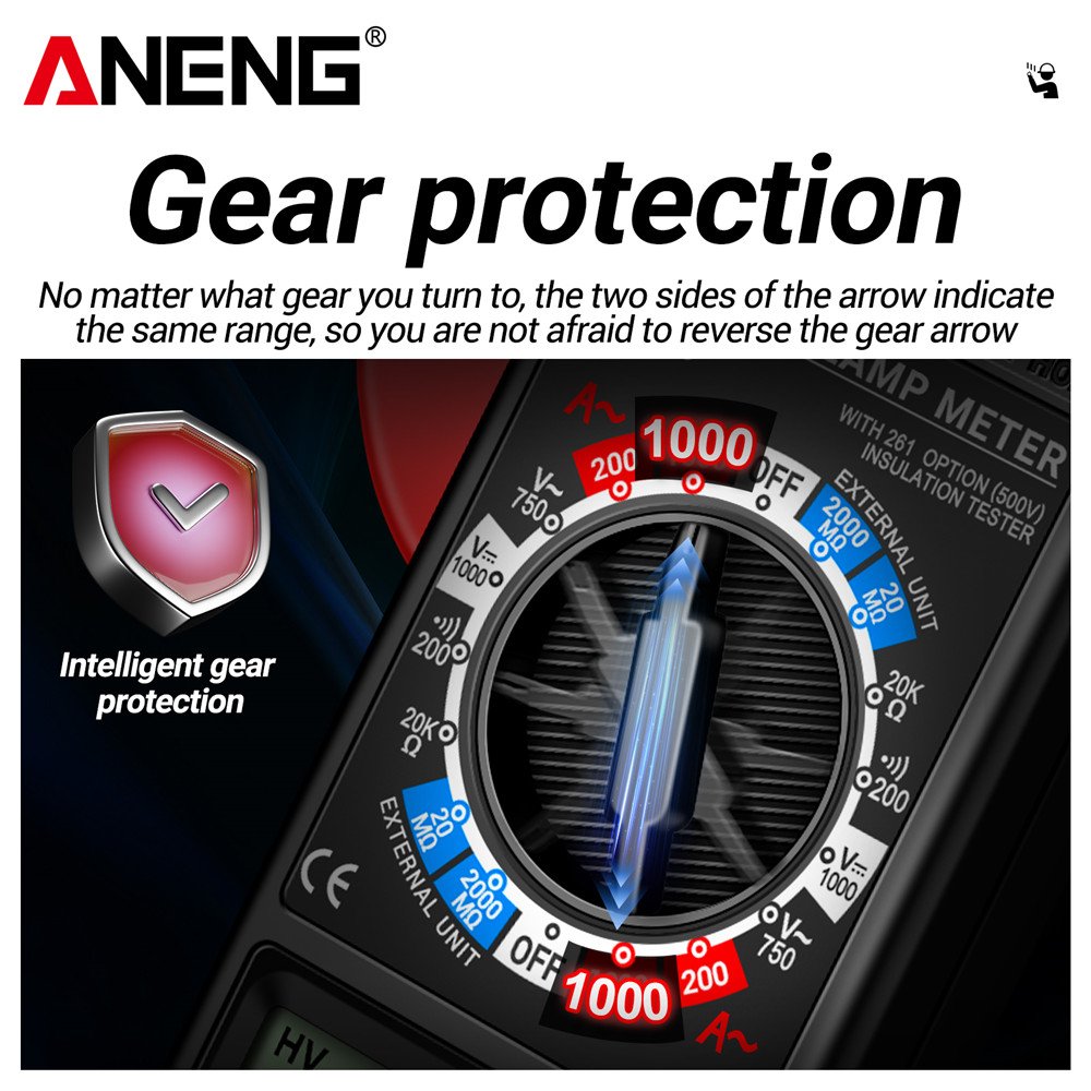 ANENG DT266-8 Smart Clamp Meter 2000 Resistance Test 1999 Counts Digital Professional High Precision Current Detection Tools