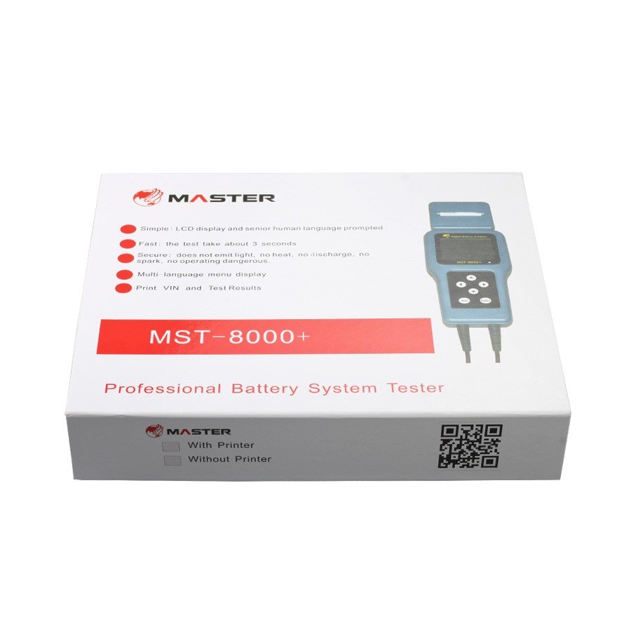 High Precision Vehicle Battery Tester 12V 24V Charge System Tester Tool MST-8000+ with Printer Support Multi-languages
