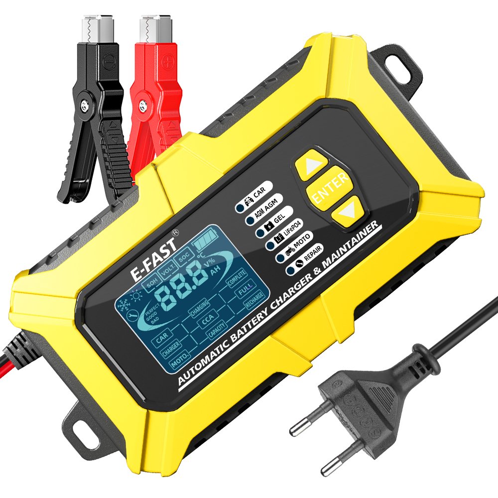 12V 6A electric vehicle truck lifepo4 battery charger agm gel battery tester charger 12v automatic lead acid battery tester