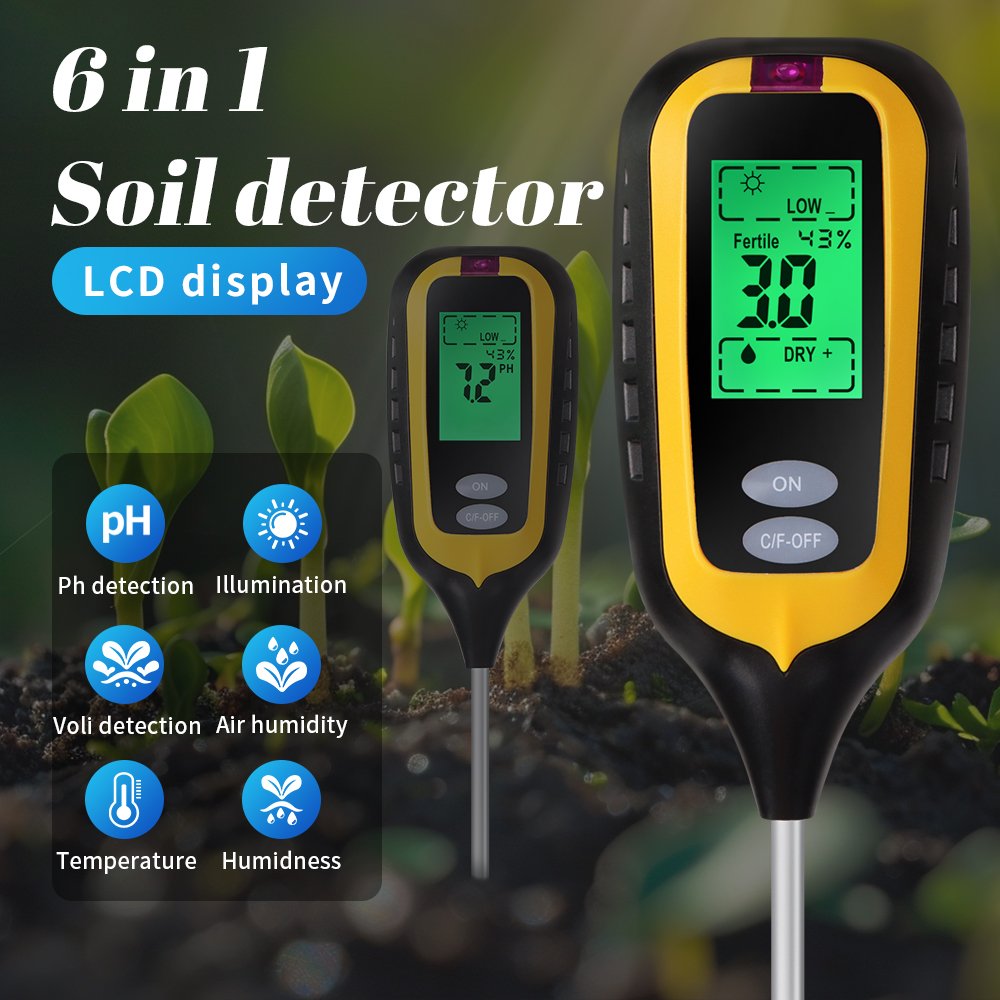 2024 High precision Factory Supply 6 In 1 Soil Testing Equipment Portable Soil Tester For Vegetable Cultivation