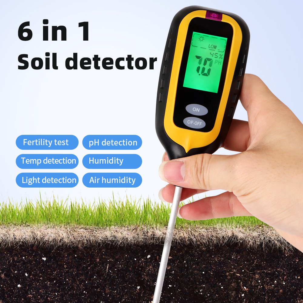 2024 High precision Factory Supply 6 In 1 Soil Testing Equipment Portable Soil Tester For Vegetable Cultivation