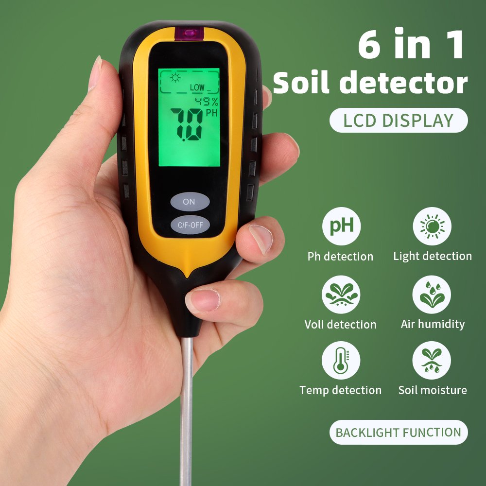 2024 High precision Factory Supply 6 In 1 Soil Testing Equipment Portable Soil Tester For Vegetable Cultivation