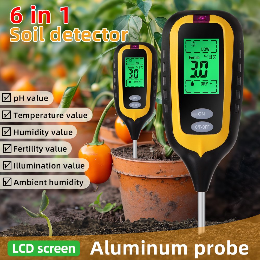 2024 High precision Factory Supply 6 In 1 Soil Testing Equipment Portable Soil Tester For Vegetable Cultivation