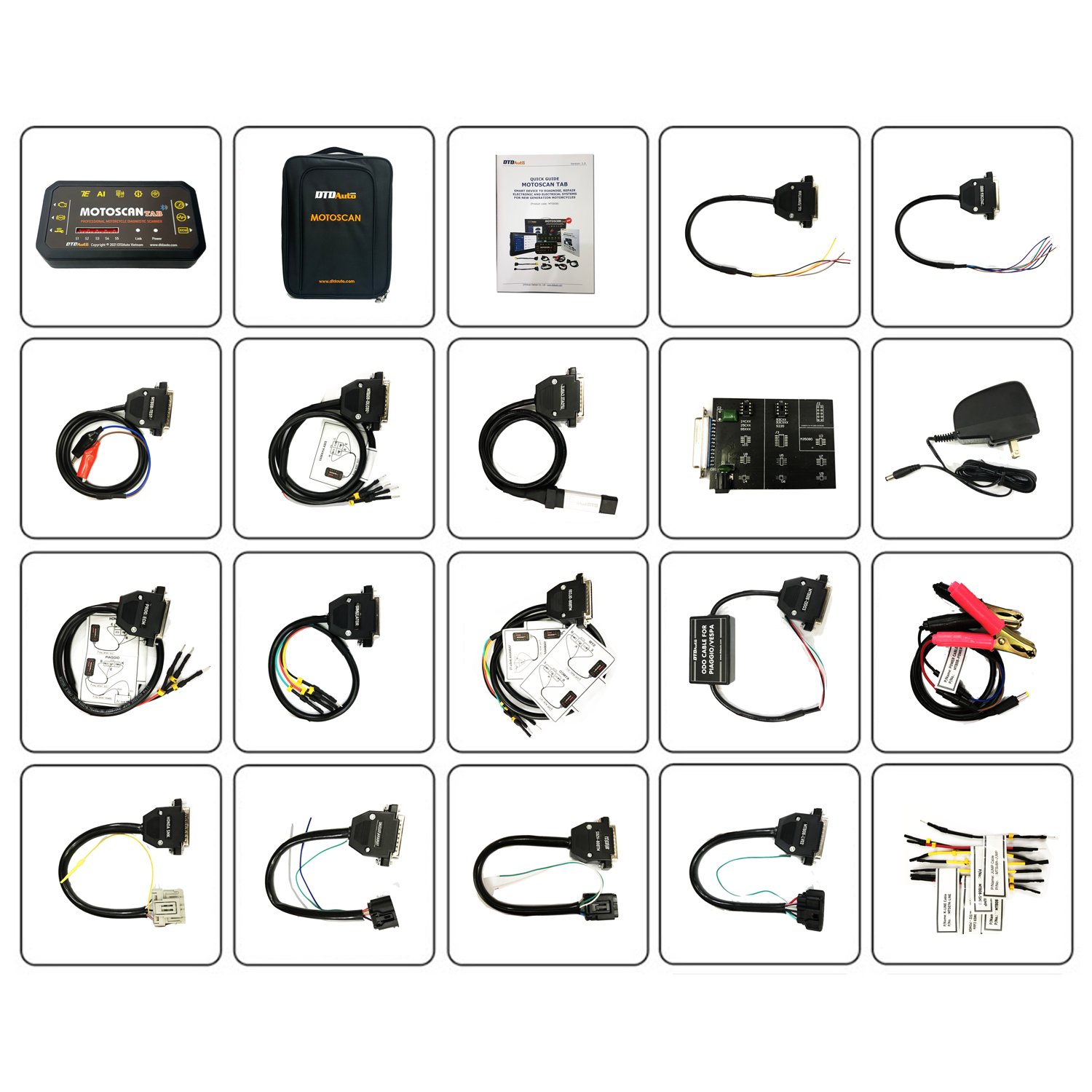 DTDAuto Motoscan Tab - Motorbike & Scooter Diagnostic Equipment with ODO FUNCTION, Updated 08 new vehicles of Hon-da, Yamaha