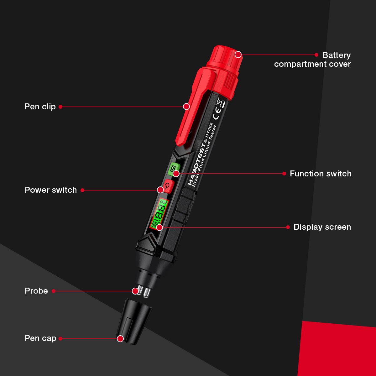New Arrival High-precision Automotive Break Oil Test Pen with HD Backlight Tricolor Screen