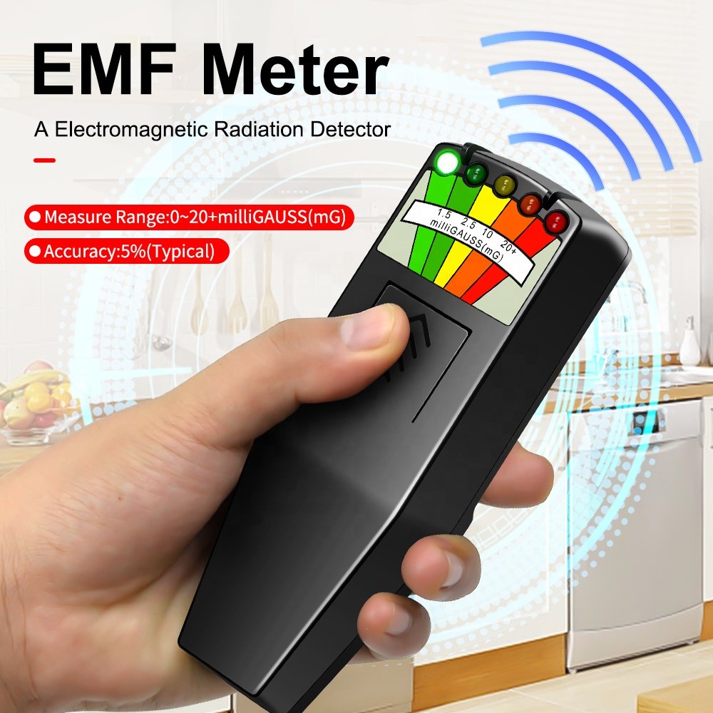 LED Magnetic Field Detector Ghost Hunting Paranormal Equipment Tester Portable Counter K-II LED EMF Meter