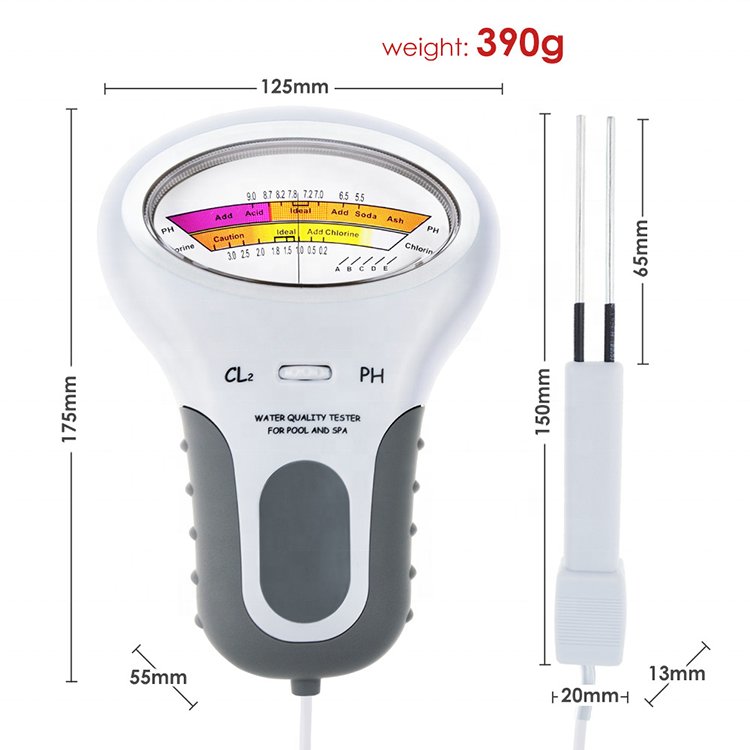 PC102 Chlorine Water Quality Tester Portable Swimming Pool PH Meter Water Quality Monitor PH CL2 Chlorine Tester