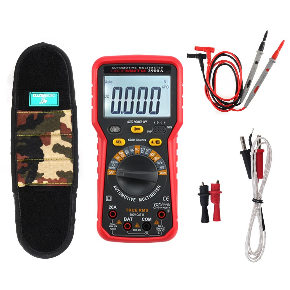 Digital Multimeter with Case, DC AC Voltmeter, Ohm Volt Amp Test Meter and Continuity Test Diode Voltage Tester for Household