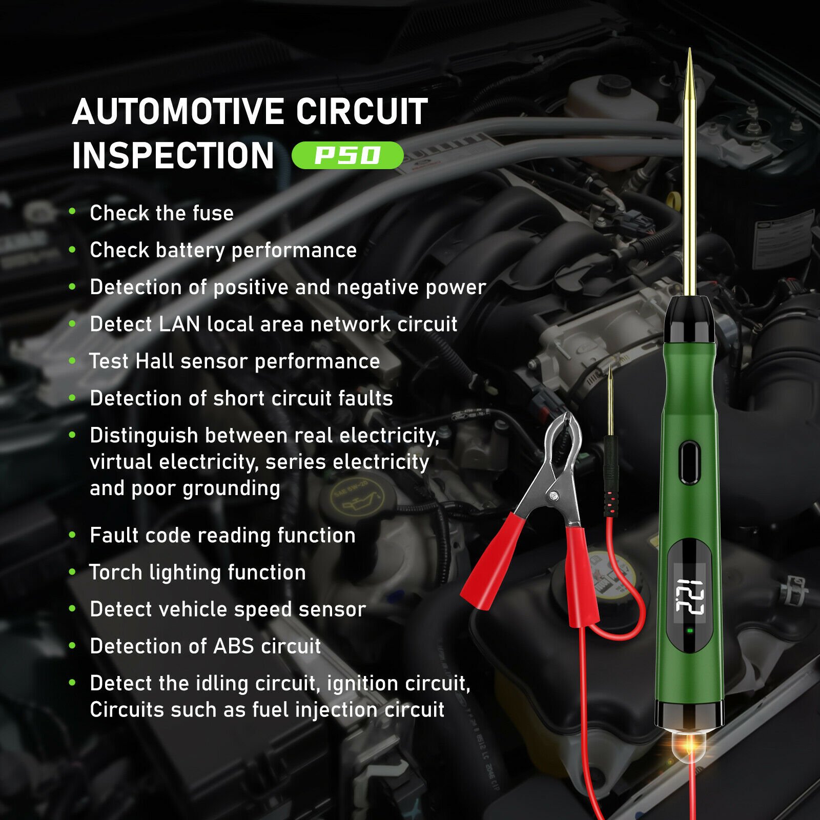 5-30V Universal LCD Digital Car Circuit Tester Power Probe Automotive Diagnostic Tool Electrical Light Fuse Voltage Test Pen