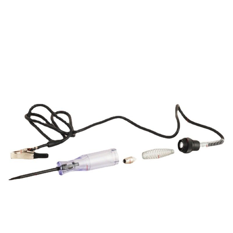 Car battery 6V-12V-24V spring test pen length 1.2m DC transparent test pen black