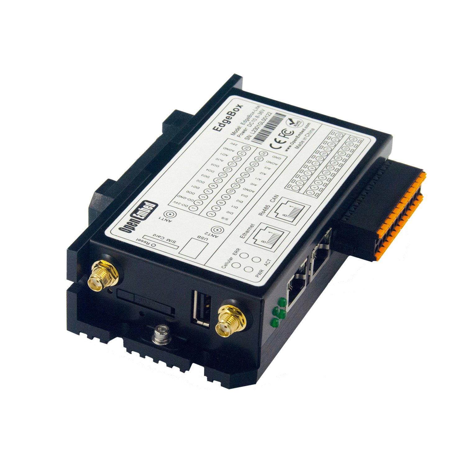 EDGEBOX-ESP-100 INDUSTRIAL EDGE CONTROLLER, Edgebox-Lite WIFI BLE 4G LTE ETHERNET CAN RS485 IIOT Controller