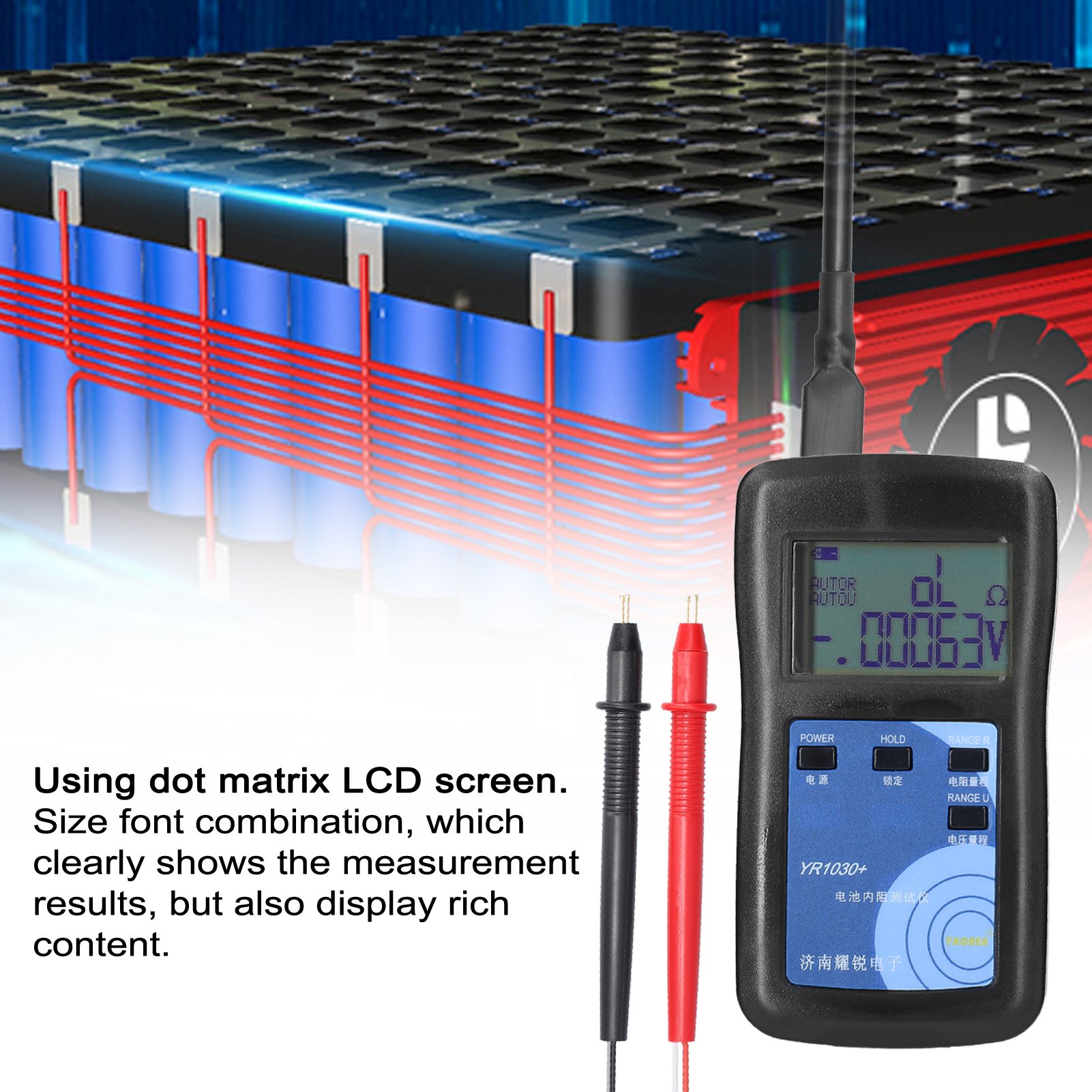 YR1030 Battery Resistance Tester Lifepo4 Li Ion Battery Testers Battery Internal Resistance Tester