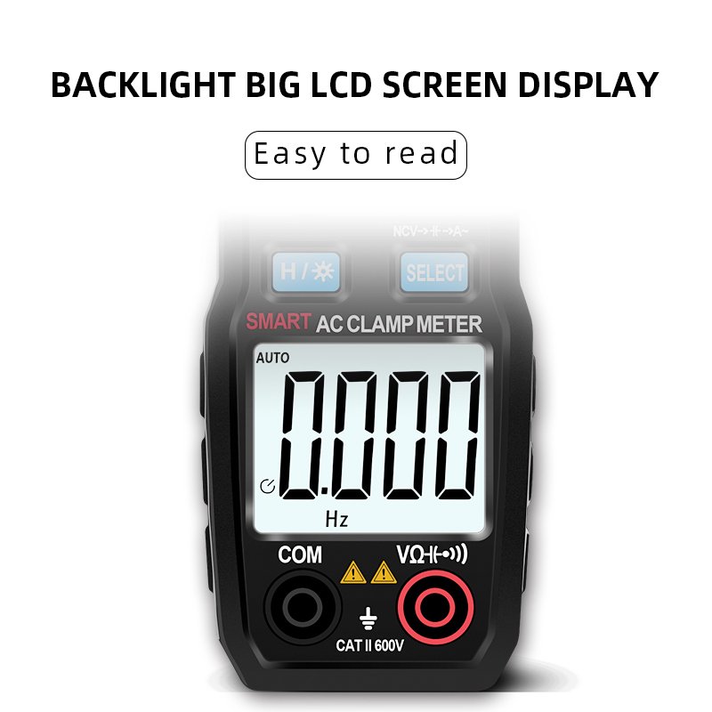 Auto-Ranging NCV Digital Multimeter Amp Volt Clamp Meter Voltage Tester with Ohm, Capacitance, Diode and Resistance