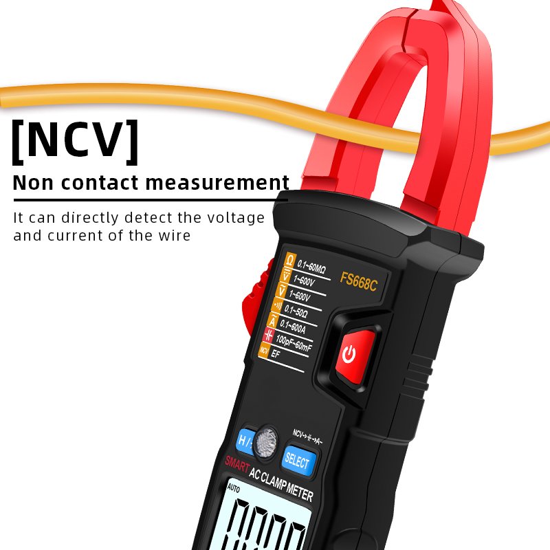 Auto-Ranging NCV Digital Multimeter Amp Volt Clamp Meter Voltage Tester with Ohm, Capacitance, Diode and Resistance