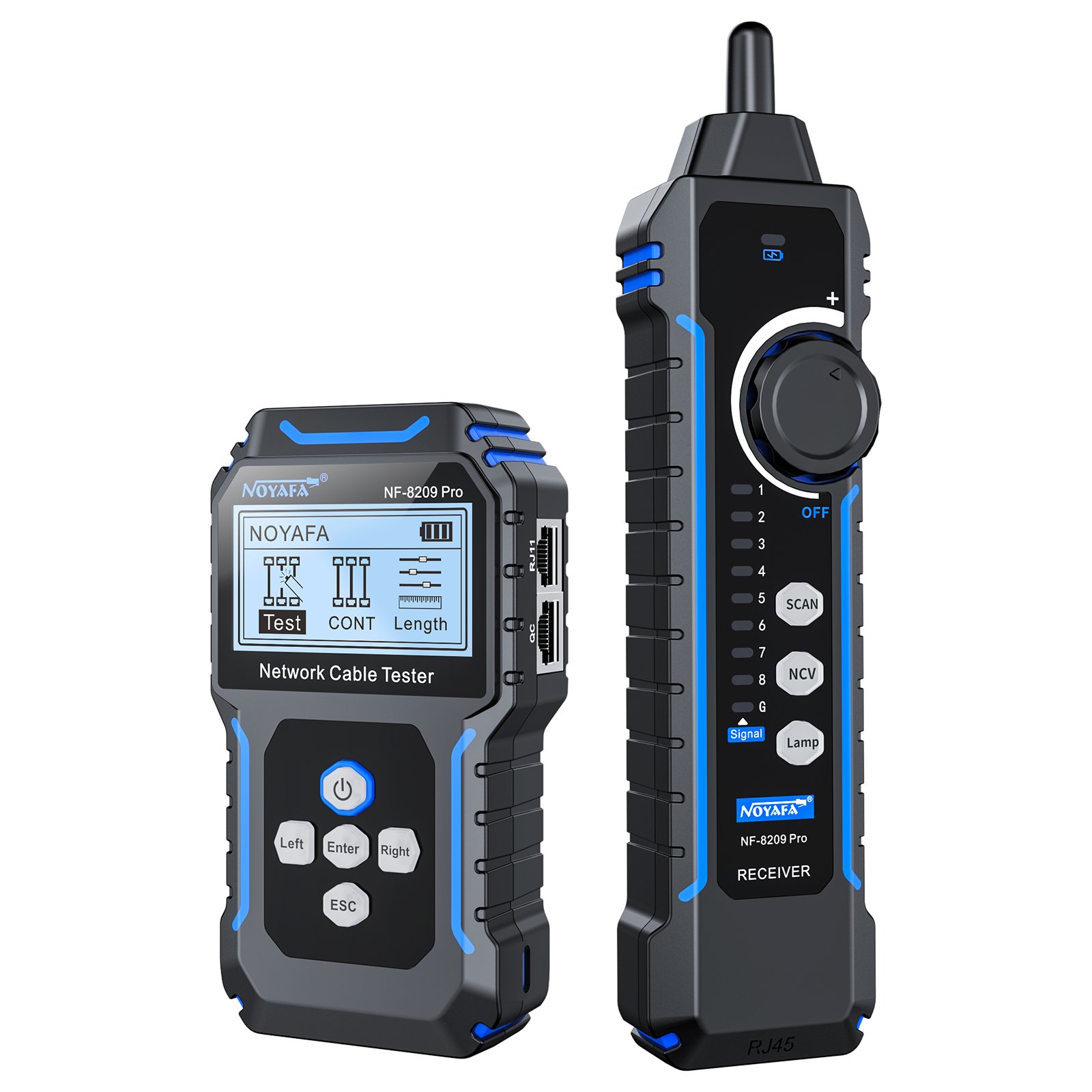 NOYAFA NF-8209Pro LCD Network cable locator length measure PoE tester break short circuit cross rj45 Connector receiver upgrade