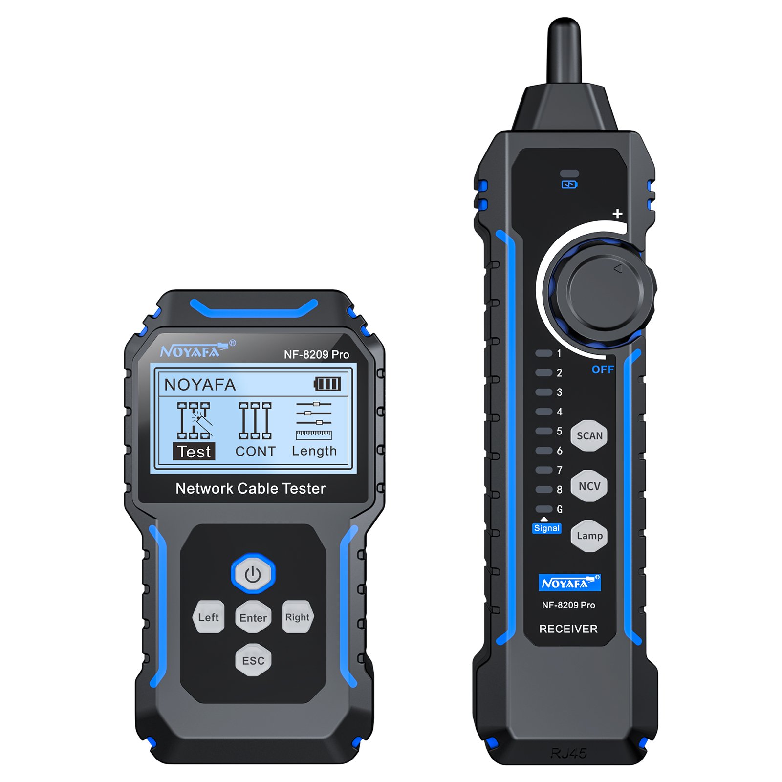 NOYAFA NF-8209Pro LCD Network cable locator length measure PoE tester break short circuit cross rj45 Connector receiver upgrade