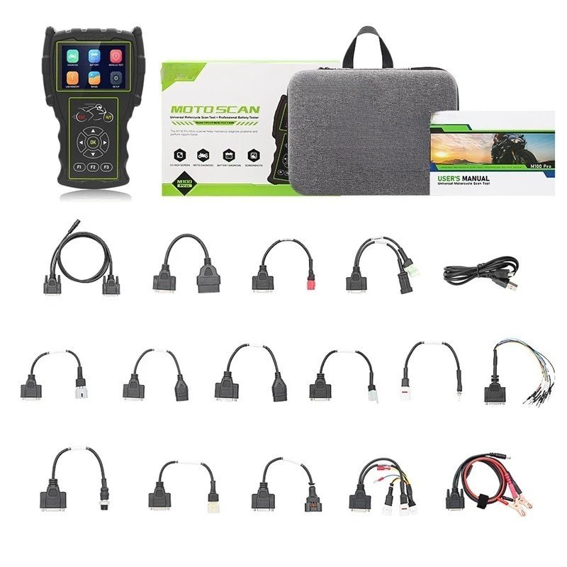 2023 M100 Pro D87 D88 Function Motorcycle Diagnostic Tool Muti-language 12V Battery Tester Full Version Motorcycle scanner