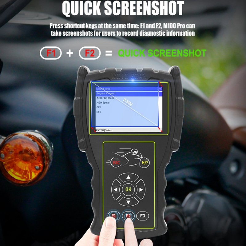 2023 M100 Pro D87 D88 Function Motorcycle Diagnostic Tool Muti-language 12V Battery Tester Full Version Motorcycle scanner
