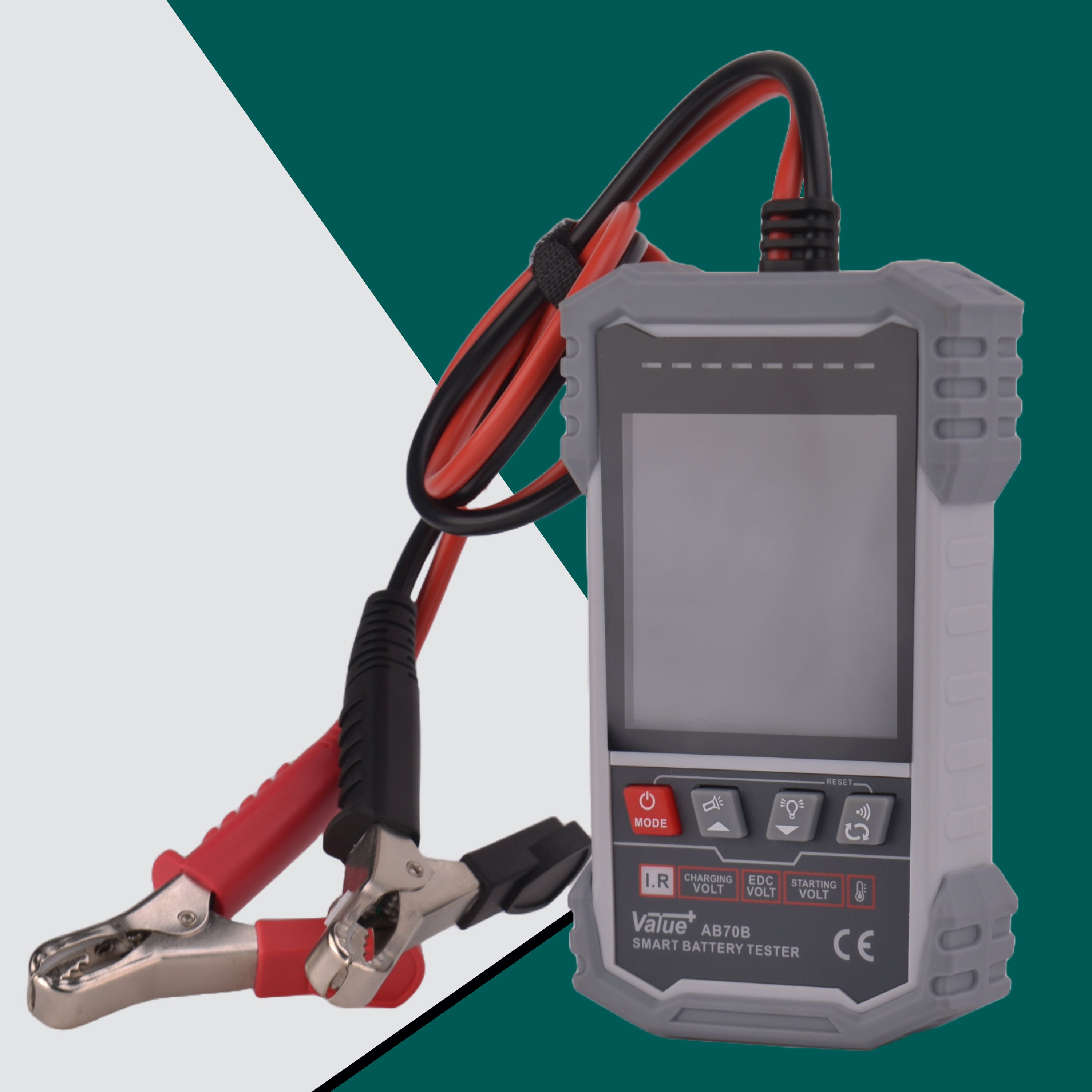 Value+ AB70B 12/24V Lead-acid CCA 3-250AH Color Display Four (4) terminal Kelvin connections Digital Automotive Battery Tester