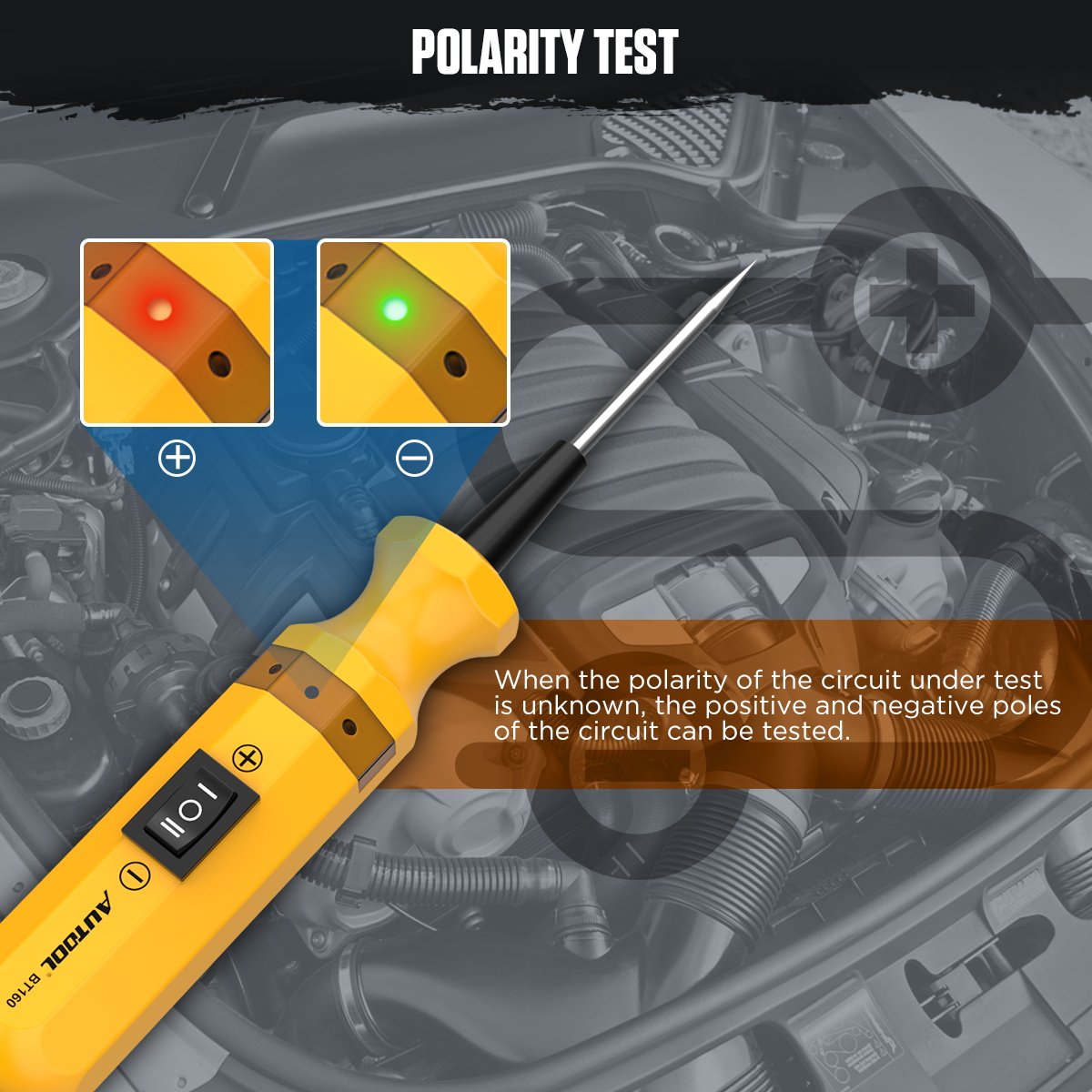 AUTOOL BT160 Probe Automotive Diagnostic Tool 12v 24v Electric Voltage Integrated Power Scanner Car Circuit Tester