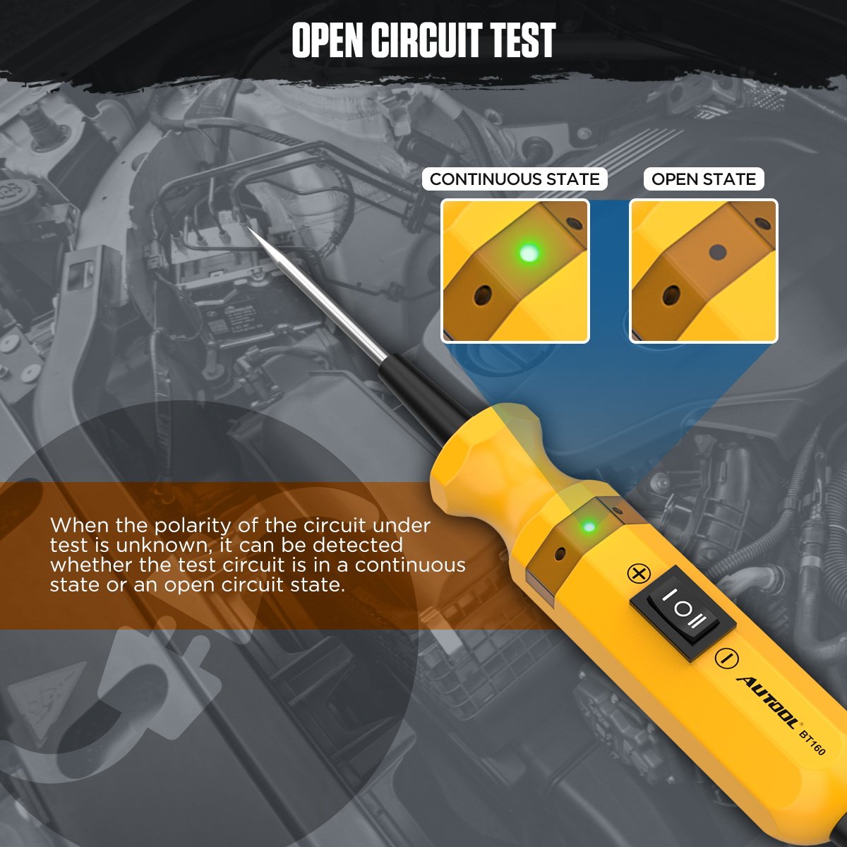 AUTOOL BT160 Probe Automotive Diagnostic Tool 12v 24v Electric Voltage Integrated Power Scanner Car Circuit Tester