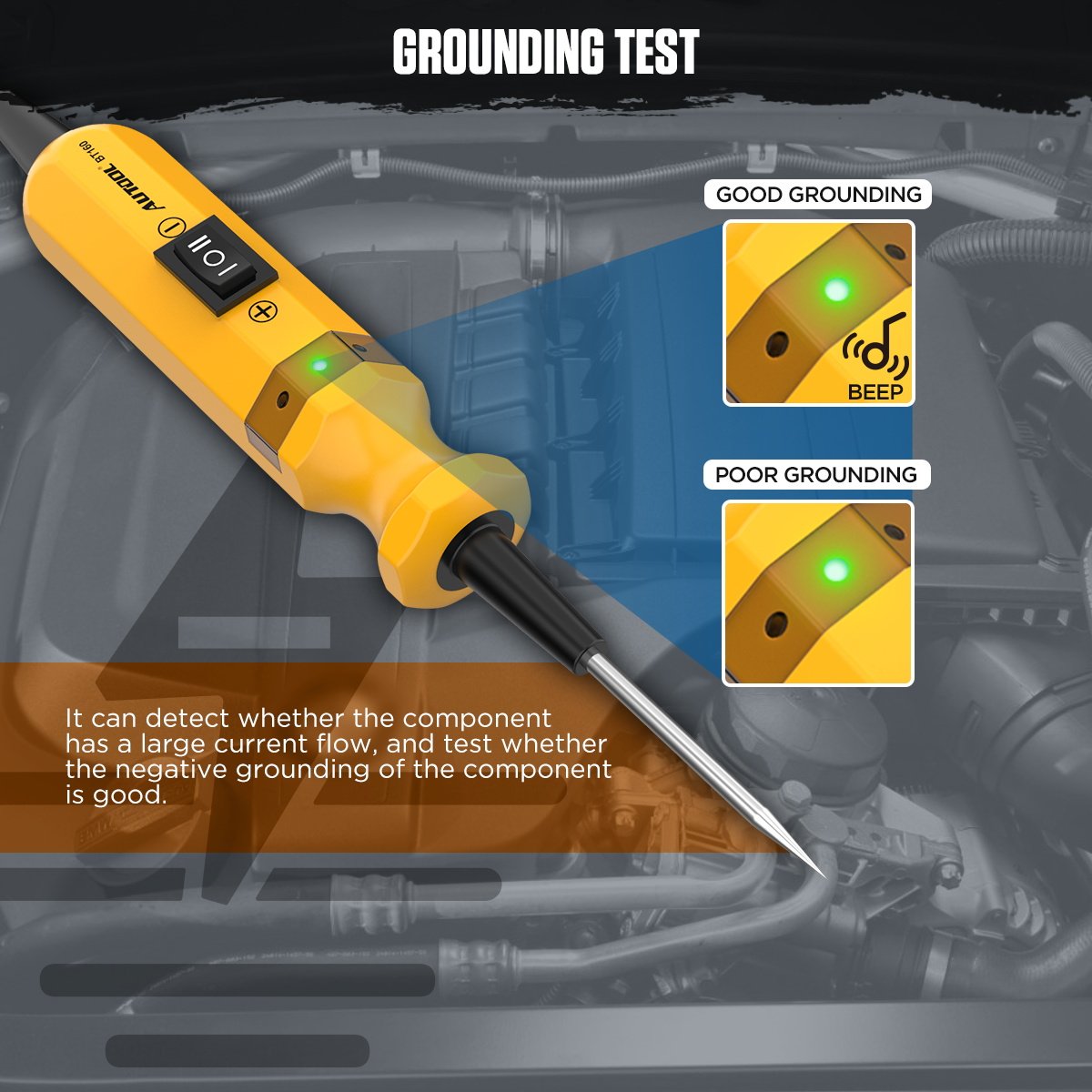AUTOOL BT160 Probe Automotive Diagnostic Tool 12v 24v Electric Voltage Integrated Power Scanner Car Circuit Tester
