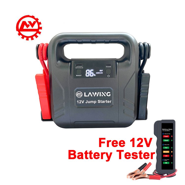 2000A Big Capacity Professional Emergency Tool Auto Car Battery Booster 12V Portable Jump Starter with Free Battery Tester