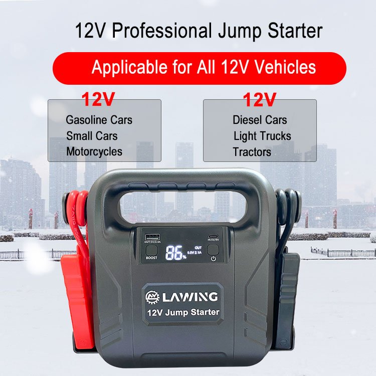 2000A Big Capacity Professional Emergency Tool Auto Car Battery Booster 12V Portable Jump Starter with Free Battery Tester