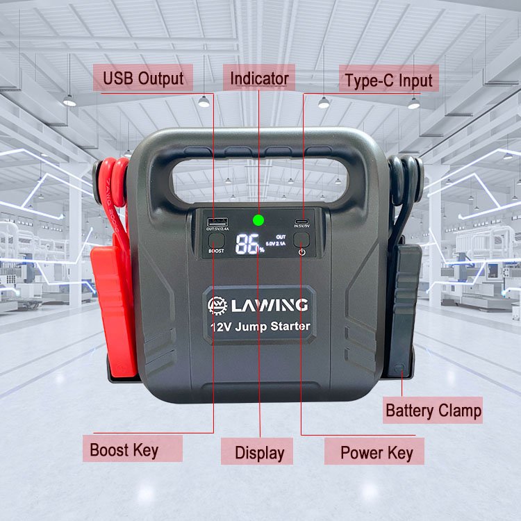 2000A Big Capacity Professional Emergency Tool Auto Car Battery Booster 12V Portable Jump Starter with Free Battery Tester